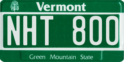 VT license plate NHT800