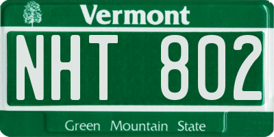 VT license plate NHT802