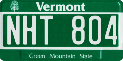 VT license plate NHT804