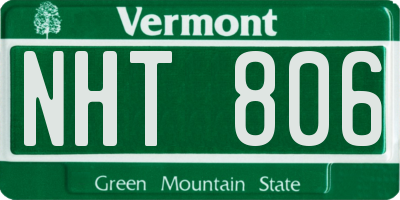 VT license plate NHT806