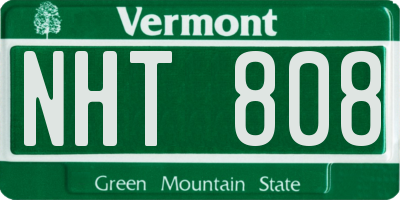VT license plate NHT808