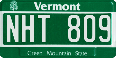 VT license plate NHT809