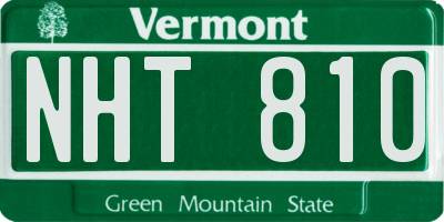 VT license plate NHT810
