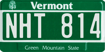 VT license plate NHT814