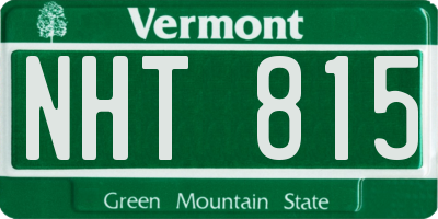 VT license plate NHT815