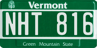 VT license plate NHT816