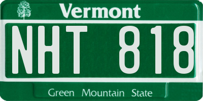 VT license plate NHT818