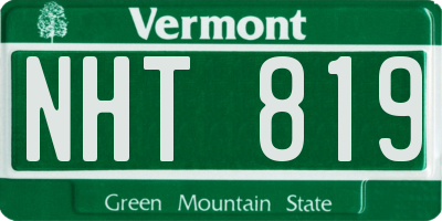 VT license plate NHT819