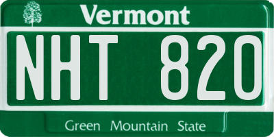 VT license plate NHT820
