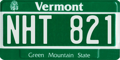 VT license plate NHT821
