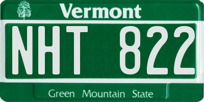 VT license plate NHT822