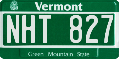 VT license plate NHT827