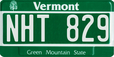 VT license plate NHT829