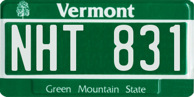 VT license plate NHT831