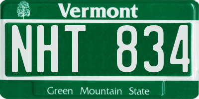 VT license plate NHT834