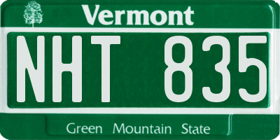 VT license plate NHT835