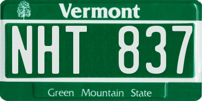 VT license plate NHT837