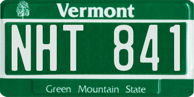 VT license plate NHT841