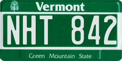 VT license plate NHT842
