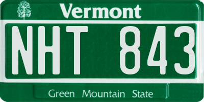 VT license plate NHT843