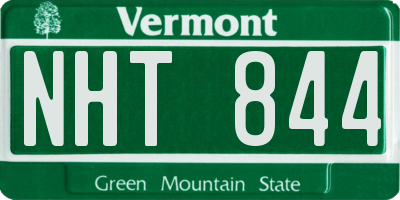 VT license plate NHT844