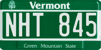 VT license plate NHT845