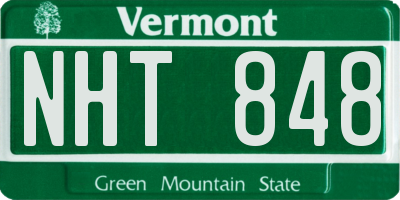 VT license plate NHT848