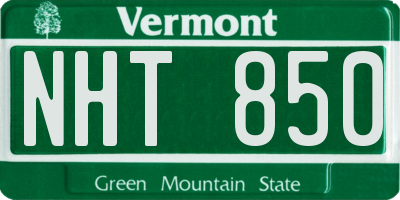 VT license plate NHT850