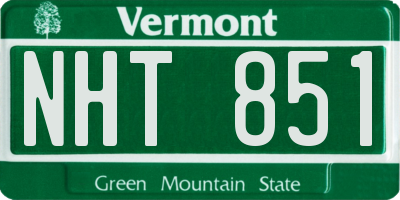 VT license plate NHT851