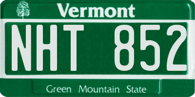 VT license plate NHT852