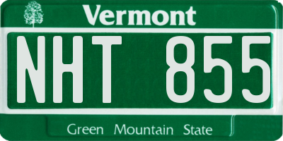 VT license plate NHT855