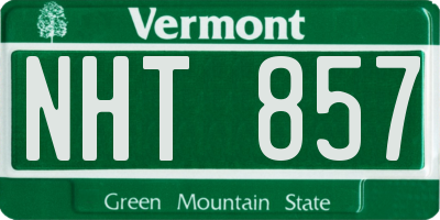 VT license plate NHT857