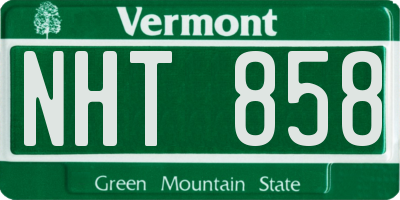 VT license plate NHT858