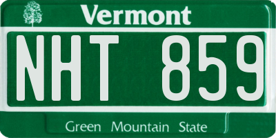 VT license plate NHT859