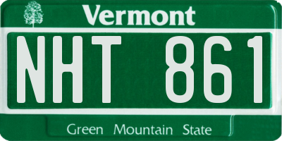 VT license plate NHT861