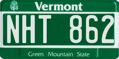 VT license plate NHT862