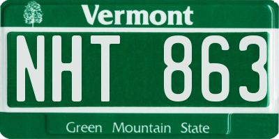 VT license plate NHT863