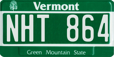 VT license plate NHT864