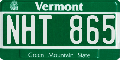 VT license plate NHT865