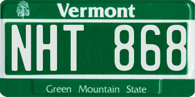 VT license plate NHT868