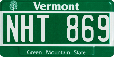 VT license plate NHT869