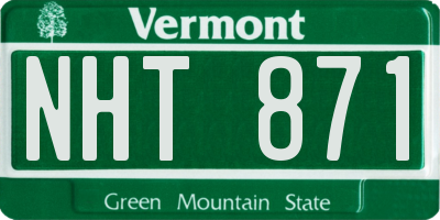 VT license plate NHT871