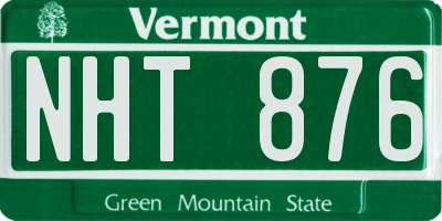 VT license plate NHT876