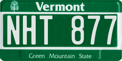 VT license plate NHT877