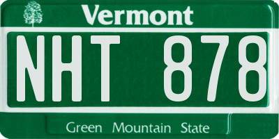 VT license plate NHT878