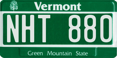 VT license plate NHT880