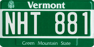 VT license plate NHT881
