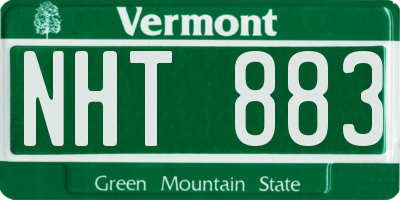 VT license plate NHT883