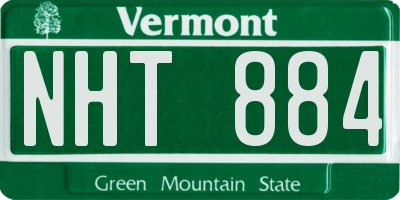 VT license plate NHT884