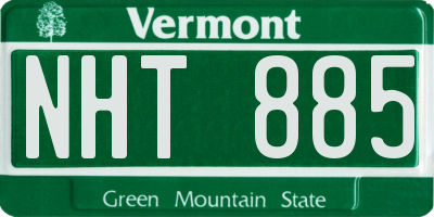 VT license plate NHT885
